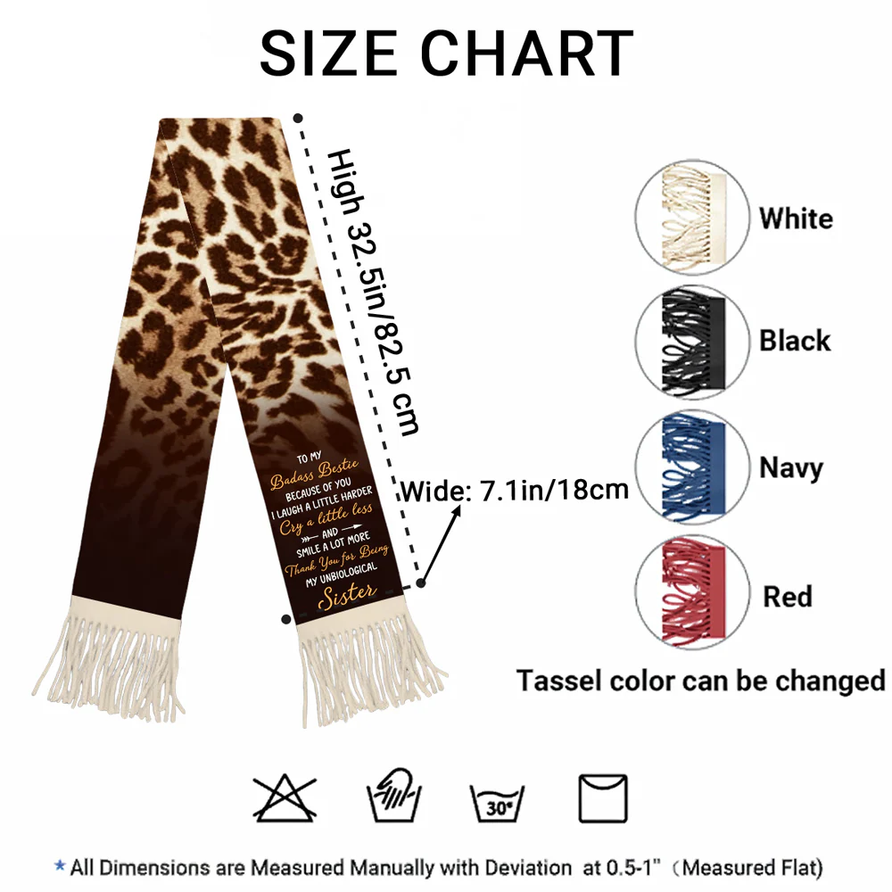 To My Badass Bestie - Personalized Custom Scarf - Image 5