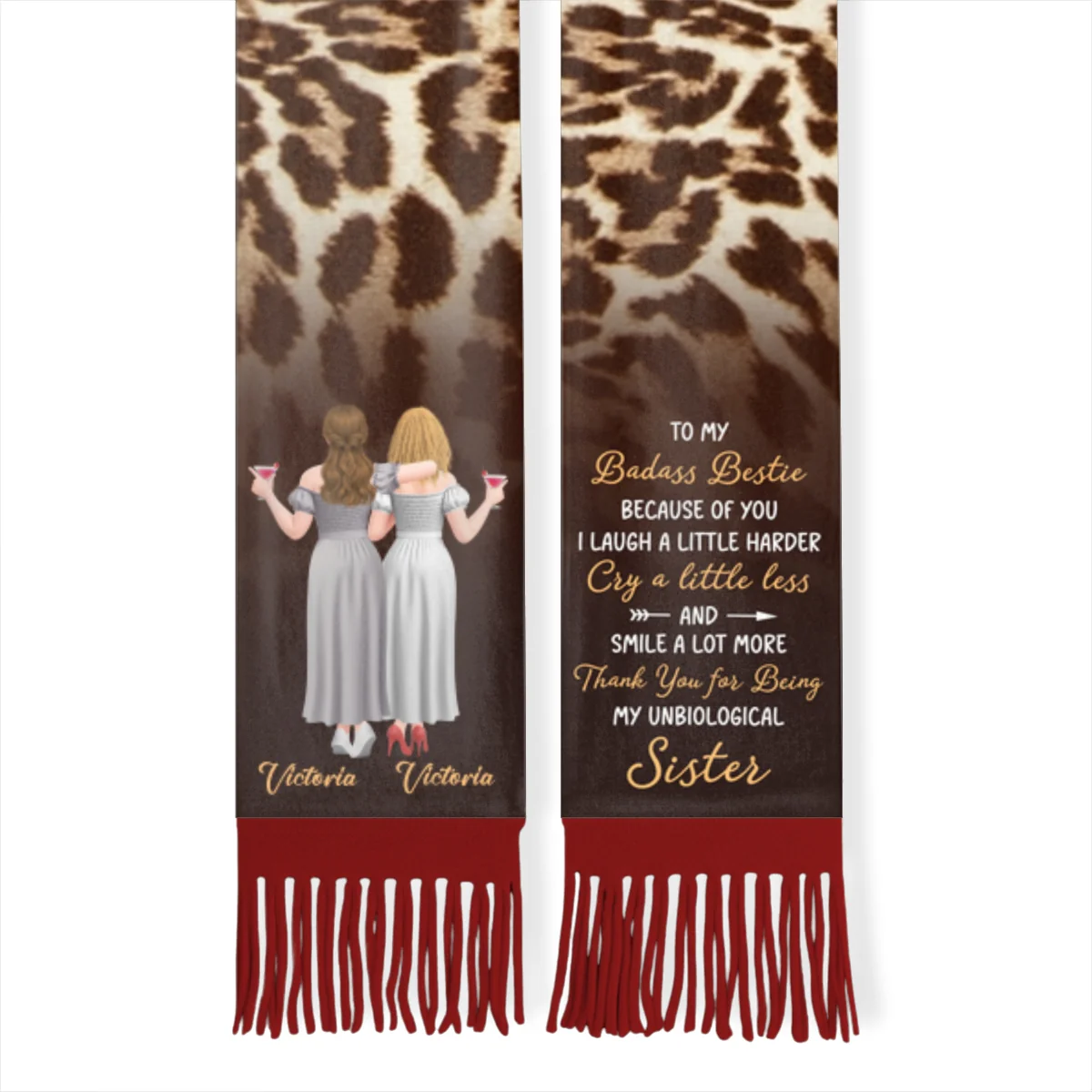 To My Badass Bestie - Personalized Custom Scarf - Image 8