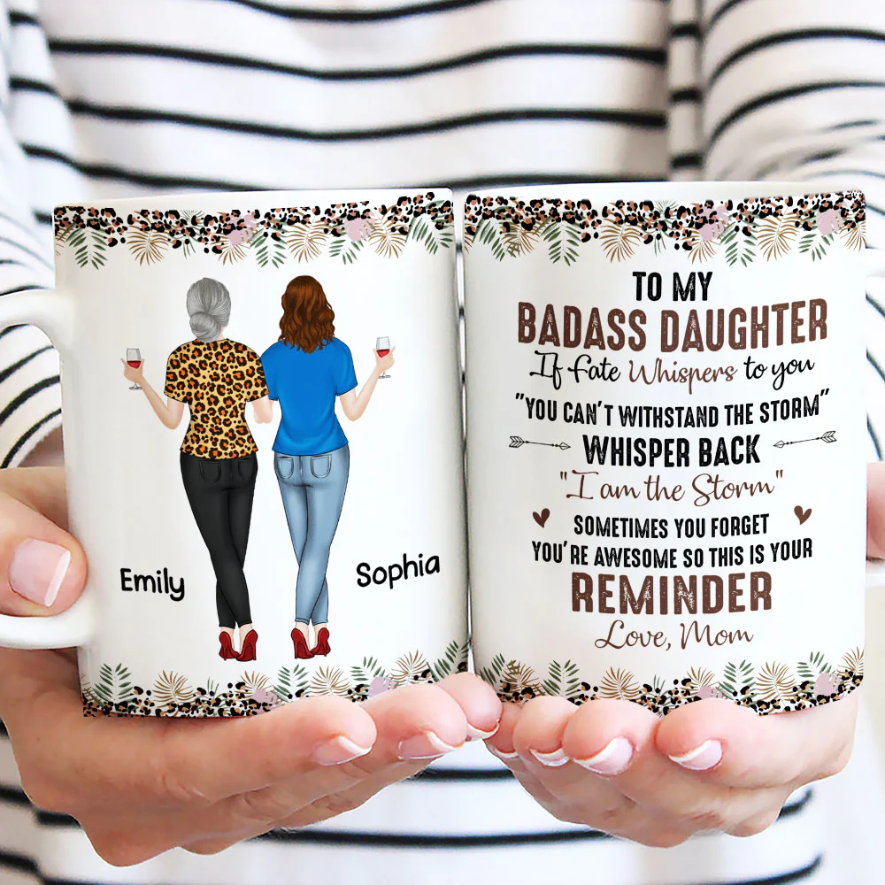 To My Badass Daughter - Personalized Custom Coffee Mug - Image 2