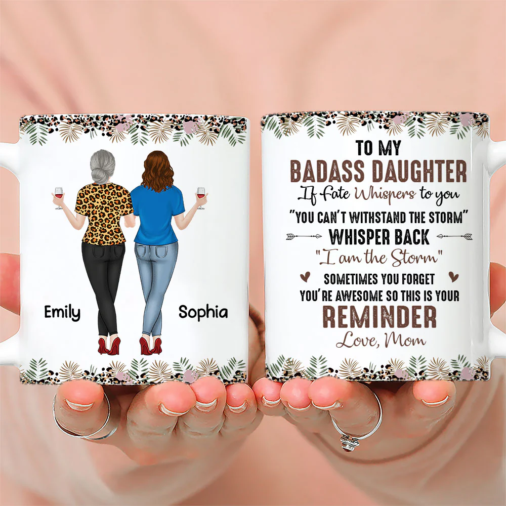 To My Badass Daughter - Personalized Custom Coffee Mug - Image 3