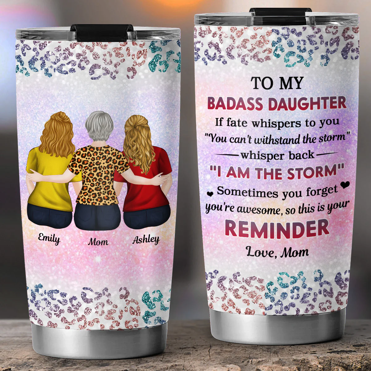 To My Badass Daughter - Personalized Custom Tumbler - Image 2