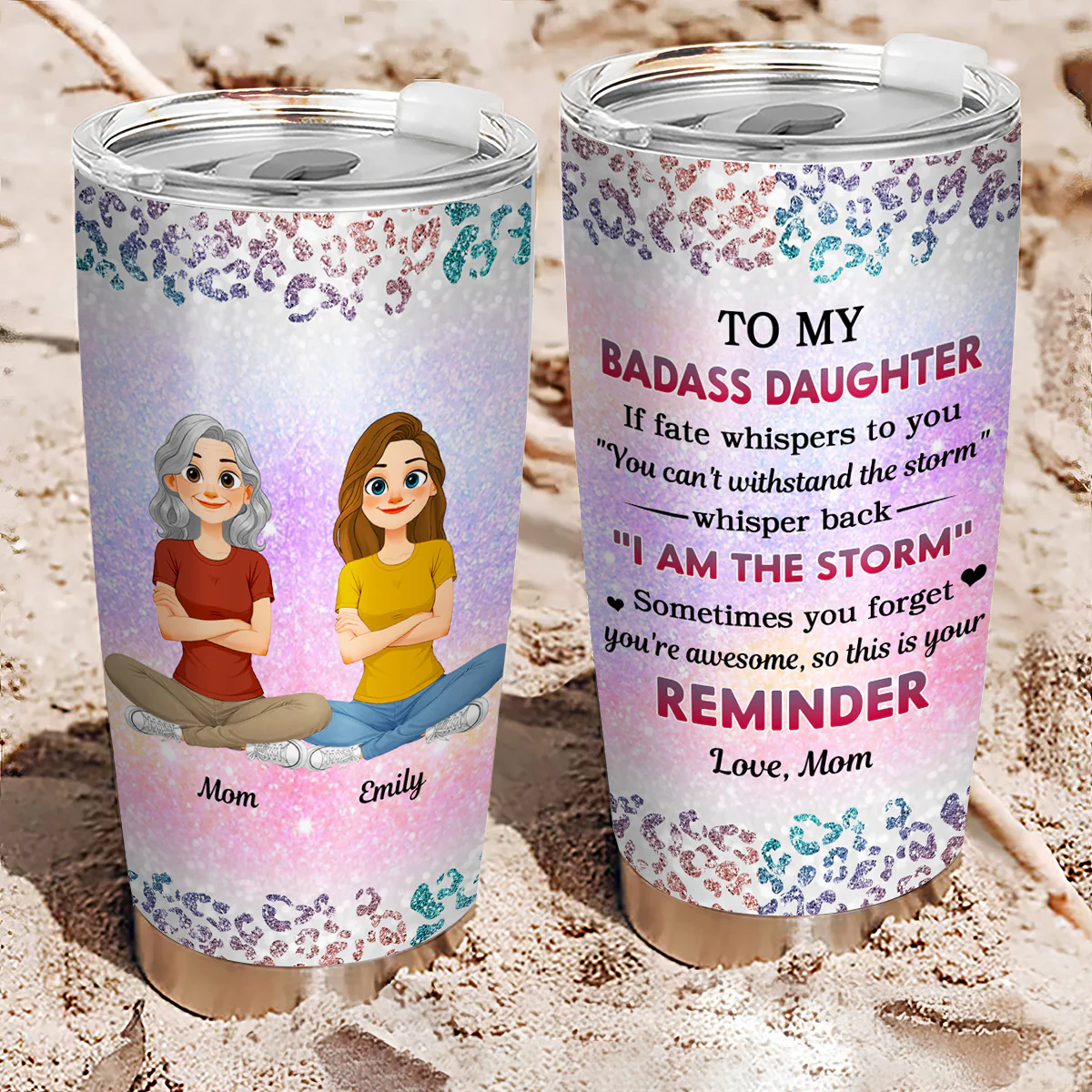 To My Badass Daughter Version 2 - Personalized Custom Tumbler - Image 4