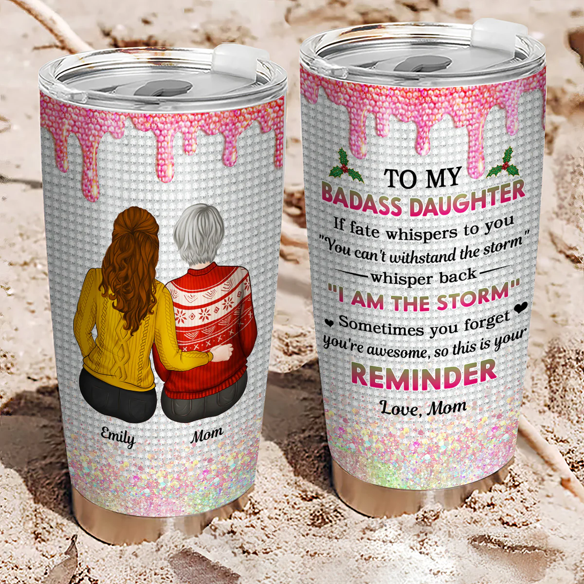 To My Badass Daughter Xmas - Personalized Custom Tumbler - Image 3