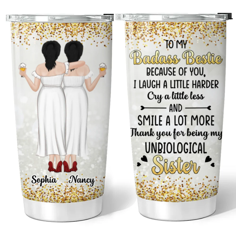 To My Badass Sister - Personalized Custom Tumbler - Image 6