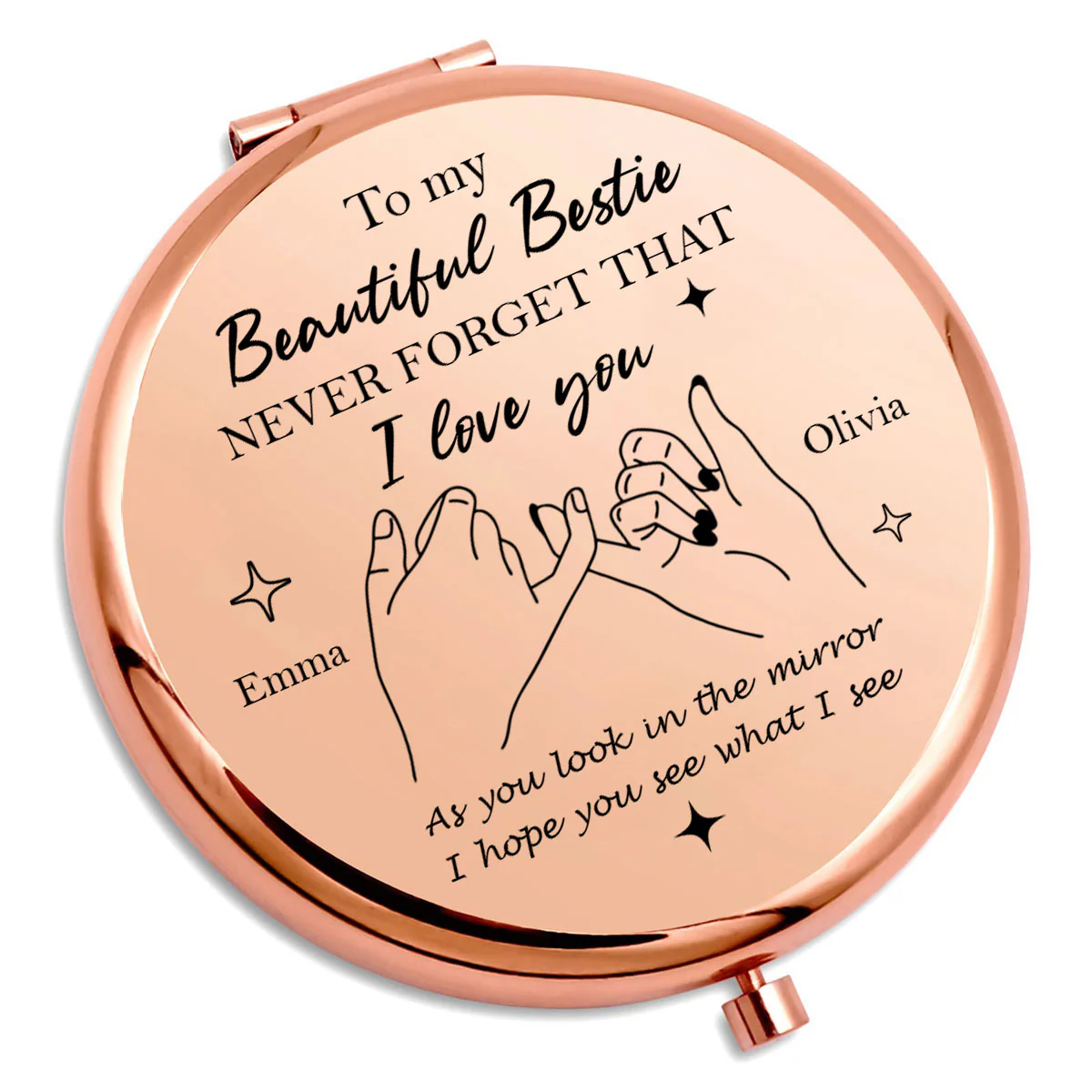 To My Beautiful Bestie - Personalized Custom Compact Mirror - Image 4