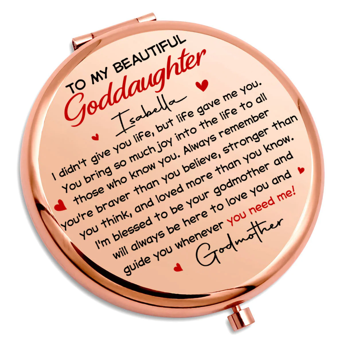 To My Beautiful Goddaughter - Personalized Custom Compact Mirror - Image 2