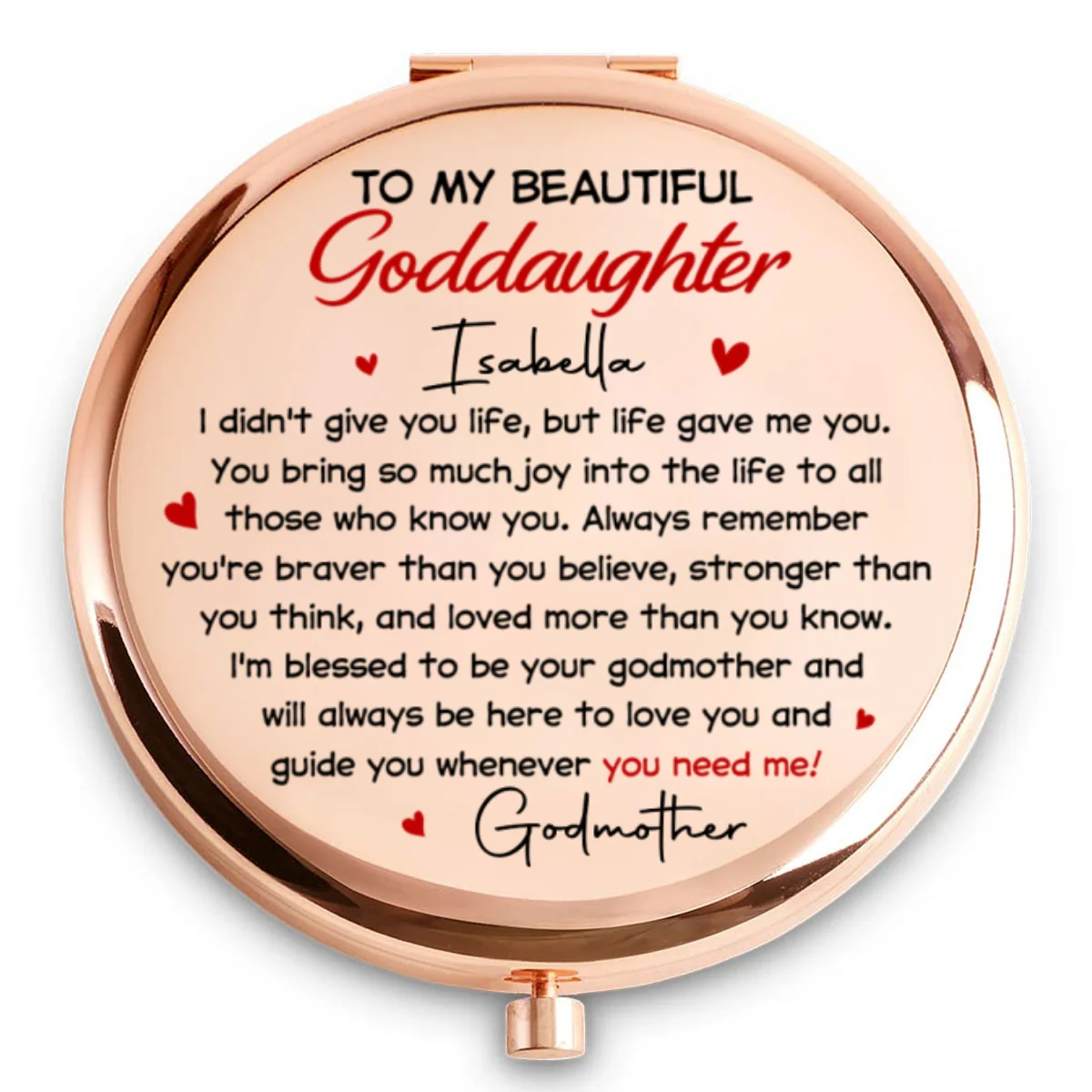 To My Beautiful Goddaughter - Personalized Custom Compact Mirror - Image 5