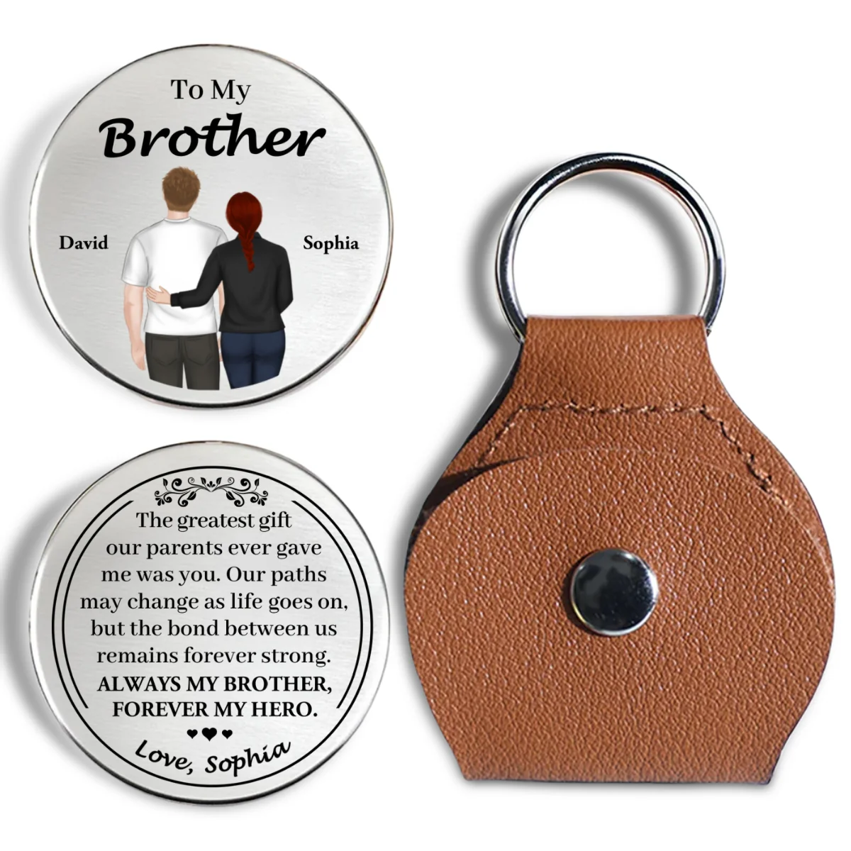 To My Brother - Personalized Custom Pocket Hug - Image 6