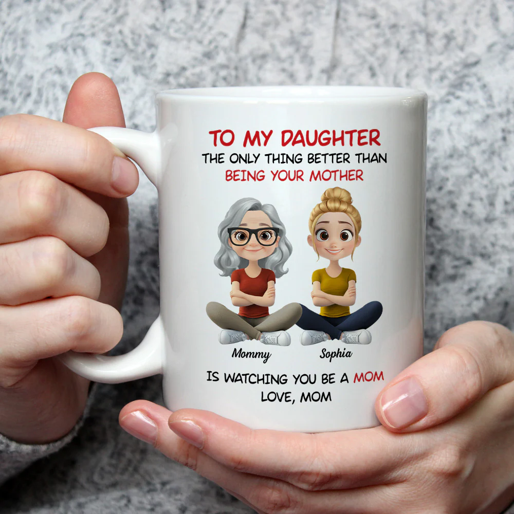 To My Daughter Cartoonize - Personalized Custom Coffee Mug - Image 2