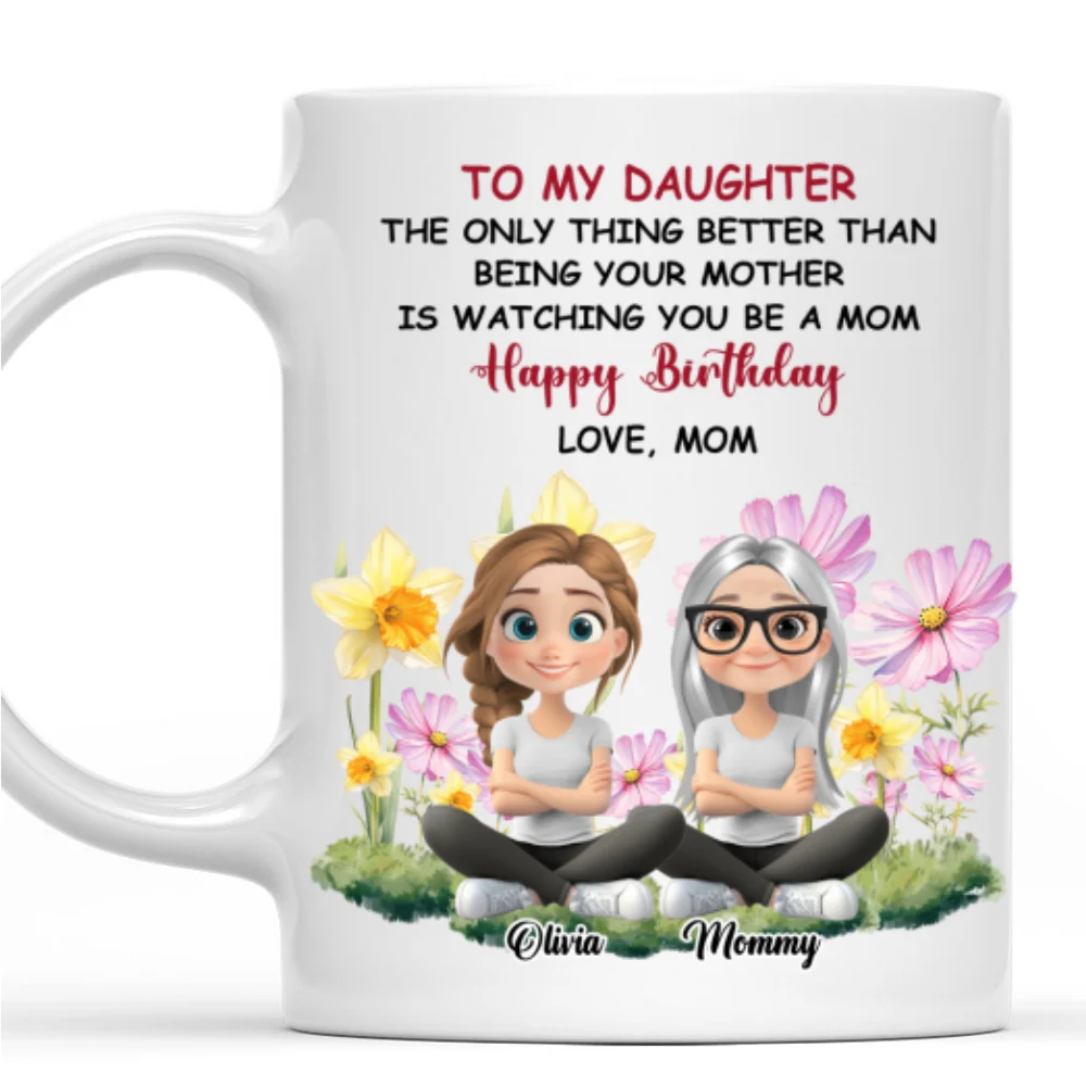 To My Daughter Flower Birth Month - Personalized Custom Coffee Mug - Image 7