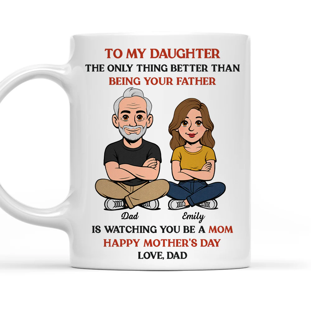 To My Daughter From Dad Retro Style - Personalized Custom Coffee Mug