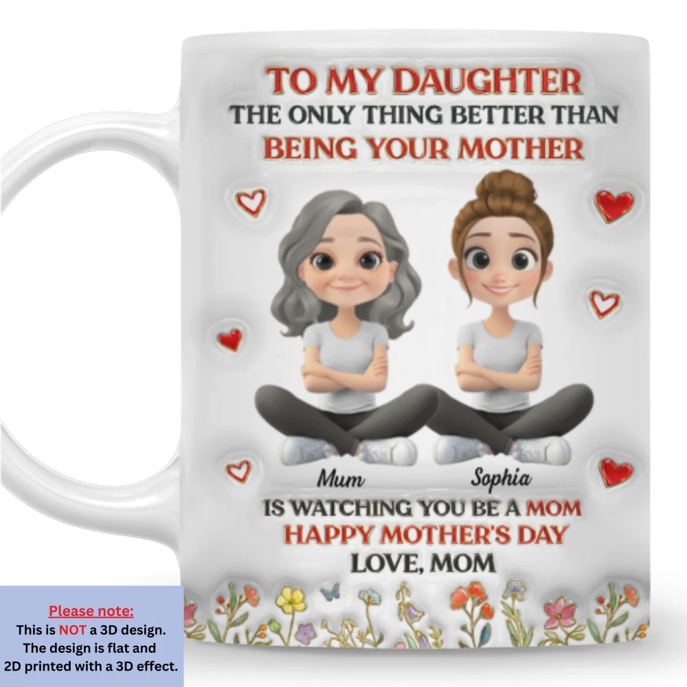 To My Daughter From Mom - Personalized Custom 3D Inflated Effect Mug - Image 7