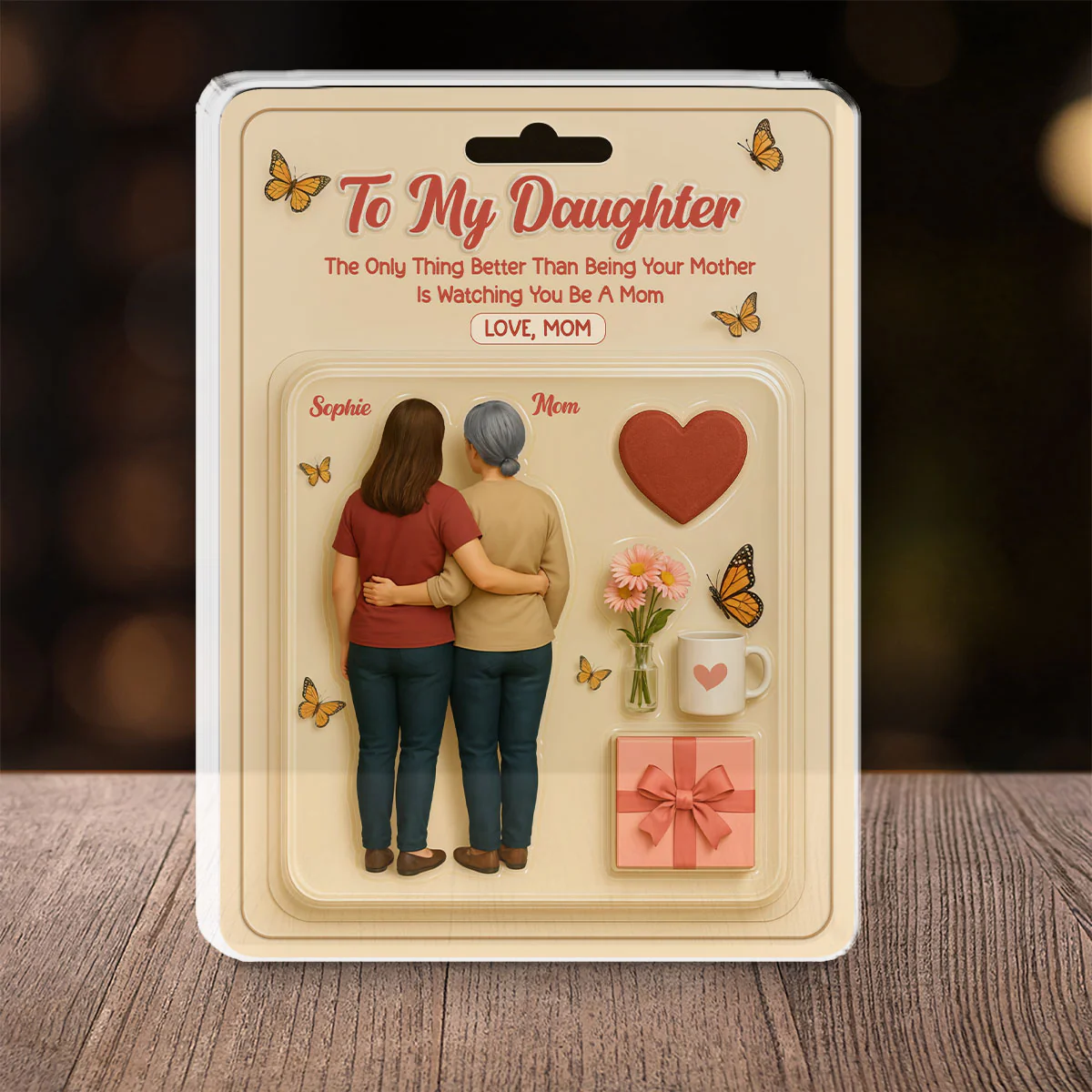 To My Daughter From Mom - Personalized Custom Acrylic Plaque - Image 3