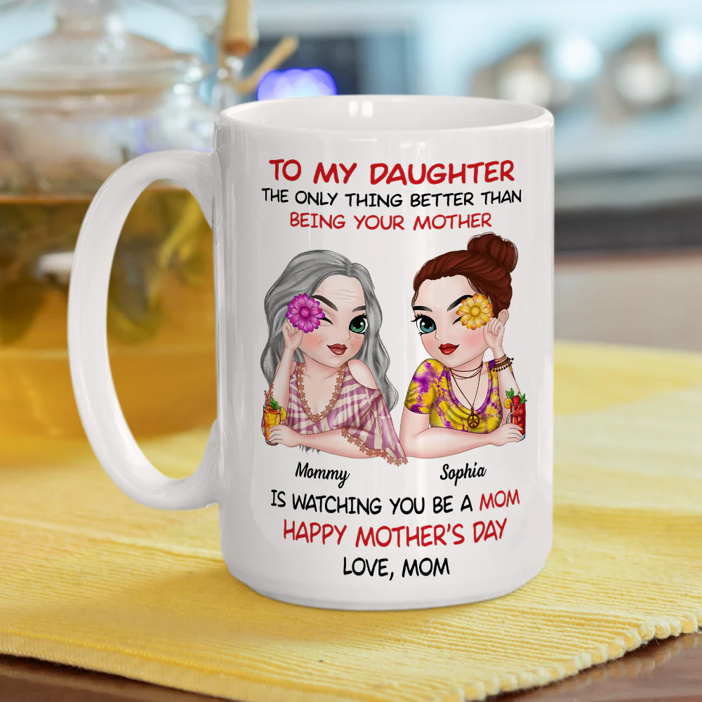 To My Daughter Hippie Version - Personalized Custom Coffee Mug - Image 5