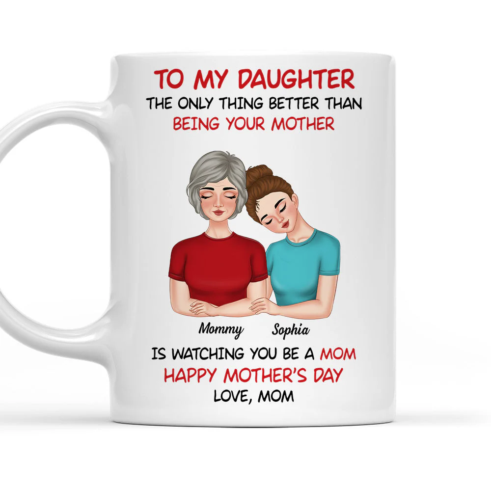 To My Daughter Lean On Shoulder - Personalized Custom Coffee Mug