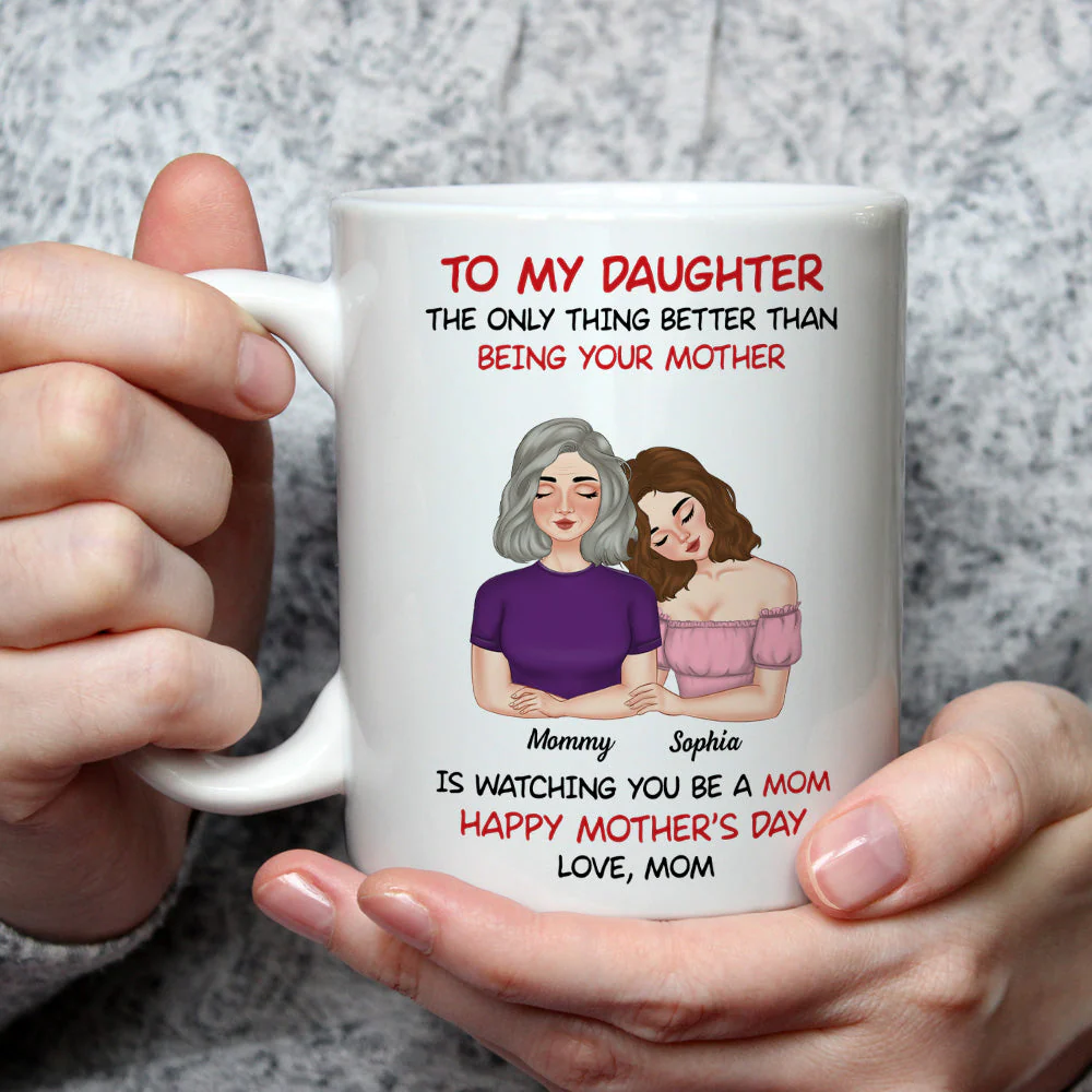 To My Daughter Lean On Shoulder - Personalized Custom Coffee Mug - Image 2
