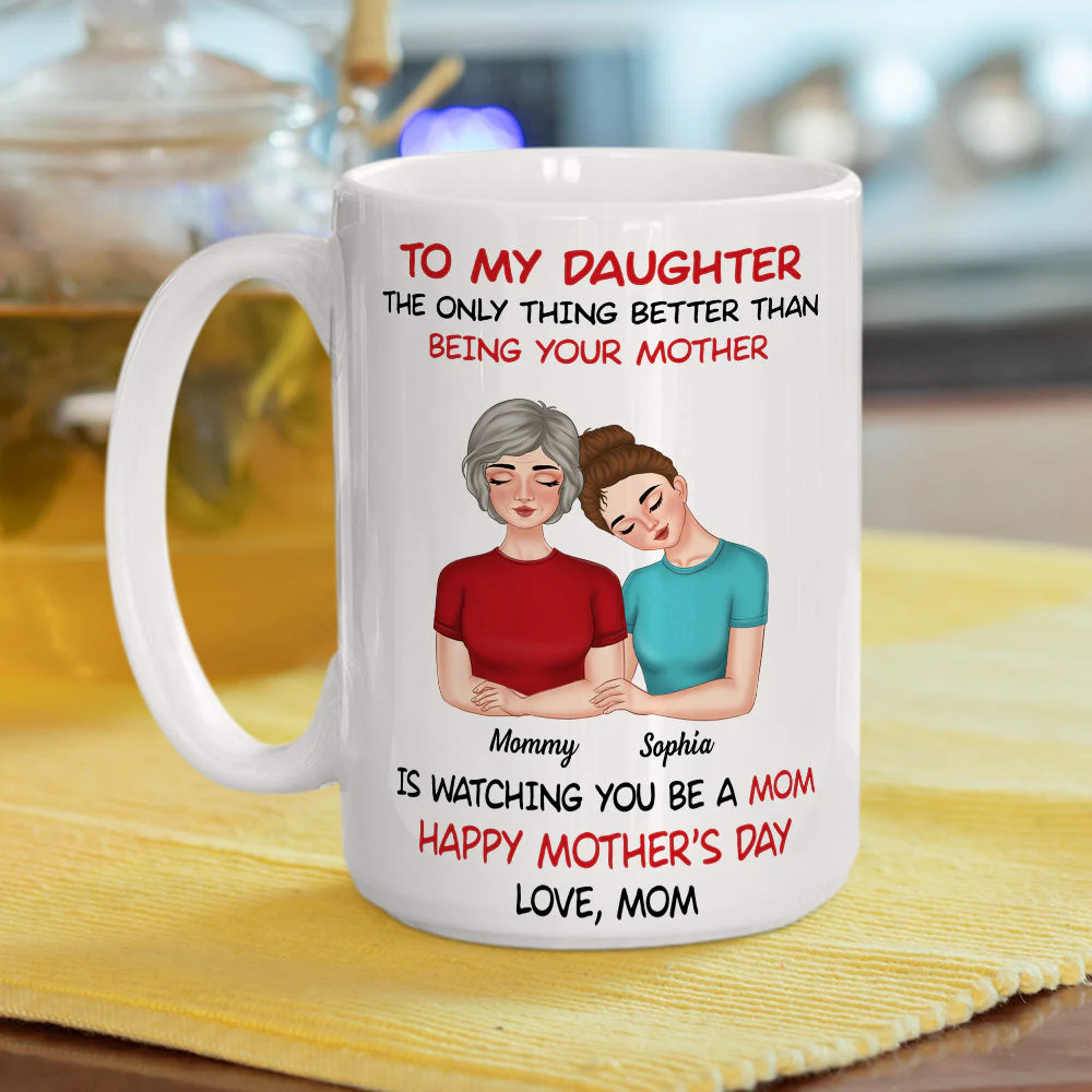 To My Daughter Lean On Shoulder - Personalized Custom Coffee Mug - Image 3