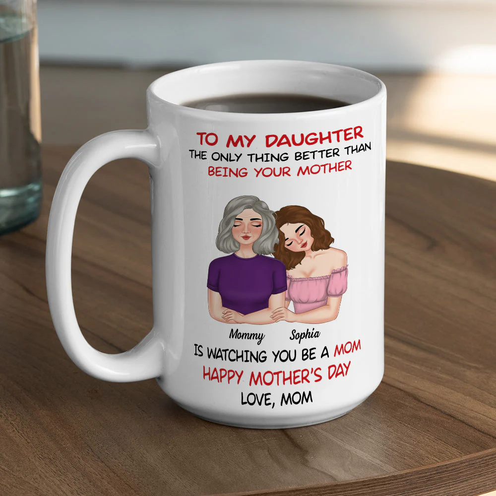 To My Daughter Lean On Shoulder - Personalized Custom Coffee Mug - Image 4