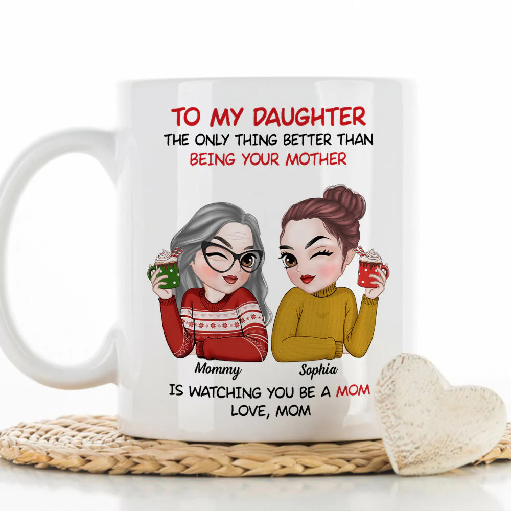 To My Daughter Merry Christmas - Personalized Custom Coffee Mug - Image 2