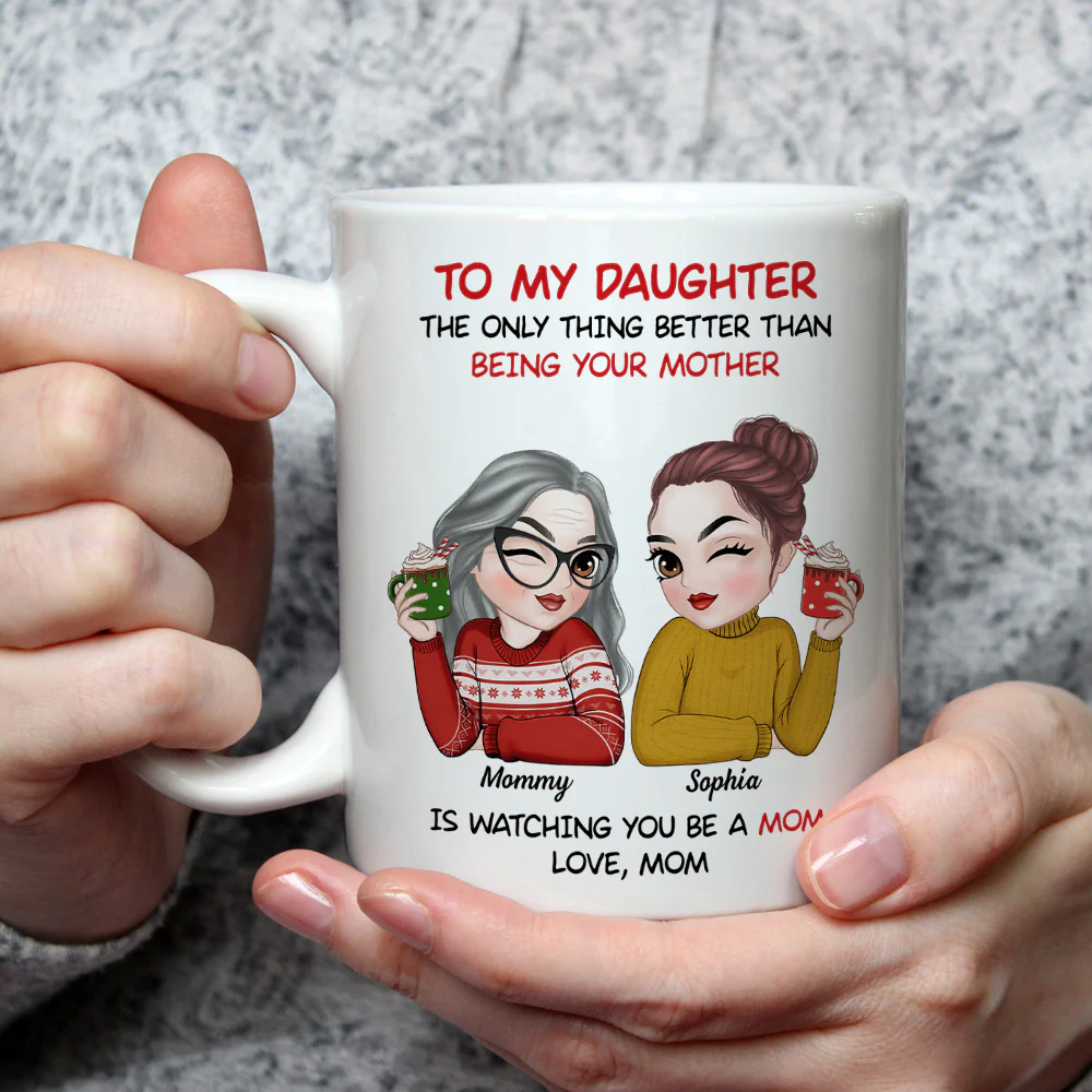 To My Daughter Merry Christmas - Personalized Custom Coffee Mug - Image 2