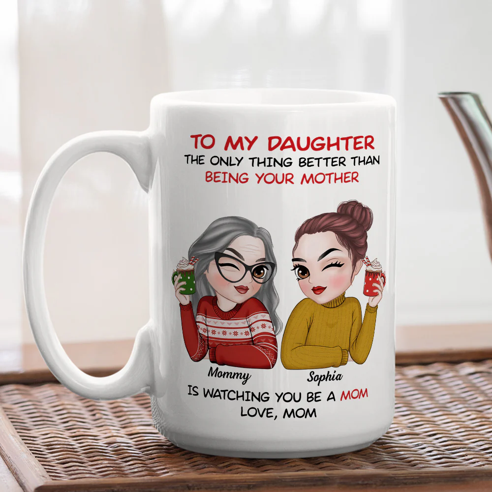 To My Daughter Merry Christmas - Personalized Custom Coffee Mug - Image 4