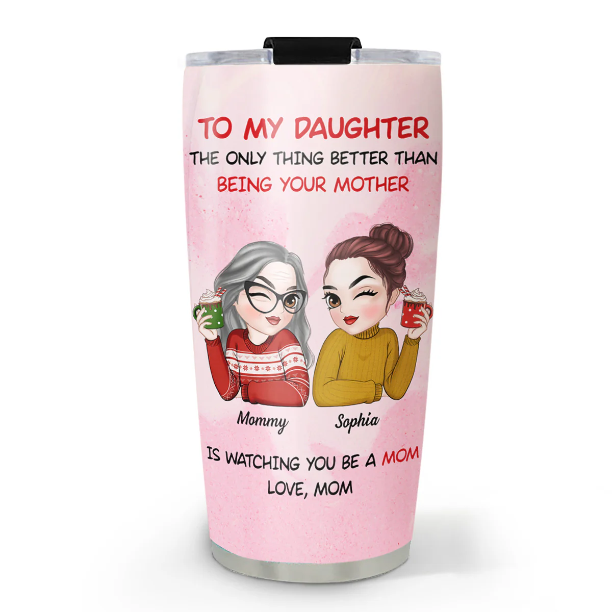 To My Daughter Merry Christmas - Personalized Custom Tumbler