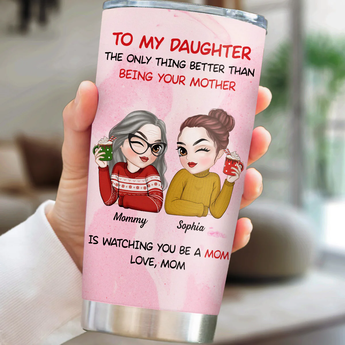 To My Daughter Merry Christmas - Personalized Custom Tumbler - Image 3