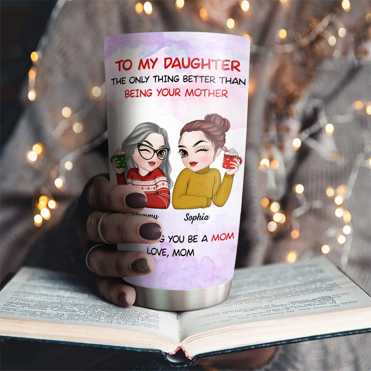 To My Daughter Merry Christmas - Personalized Custom Tumbler - Image 4
