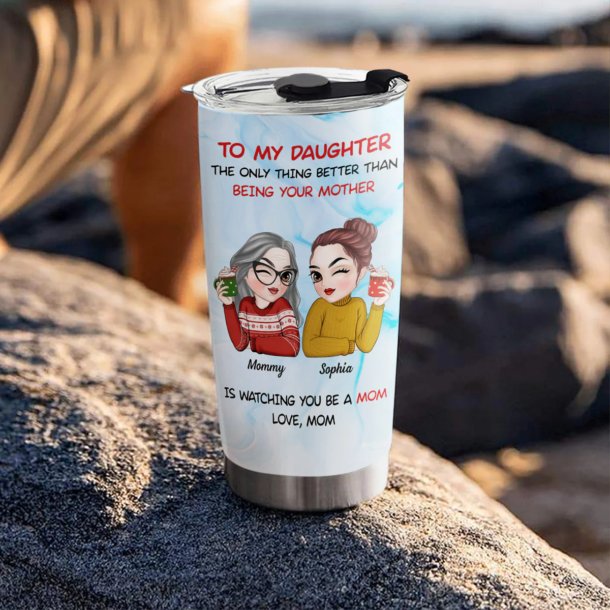 To My Daughter Merry Christmas - Personalized Custom Tumbler - Image 5