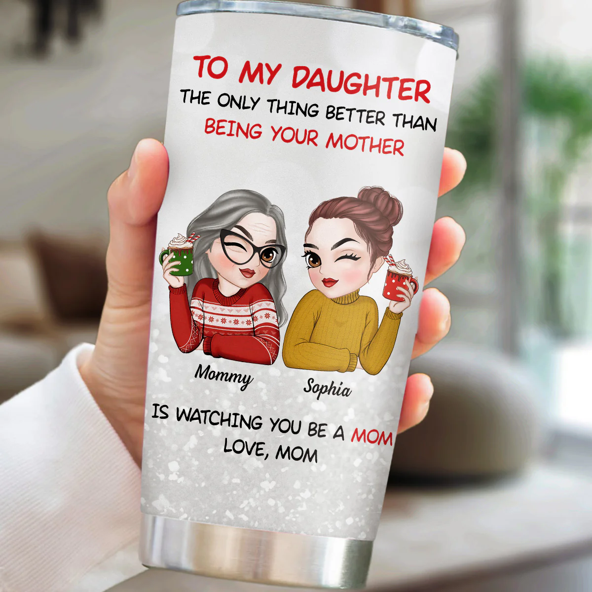 To My Daughter Merry Christmas - Personalized Custom Tumbler - Image 6