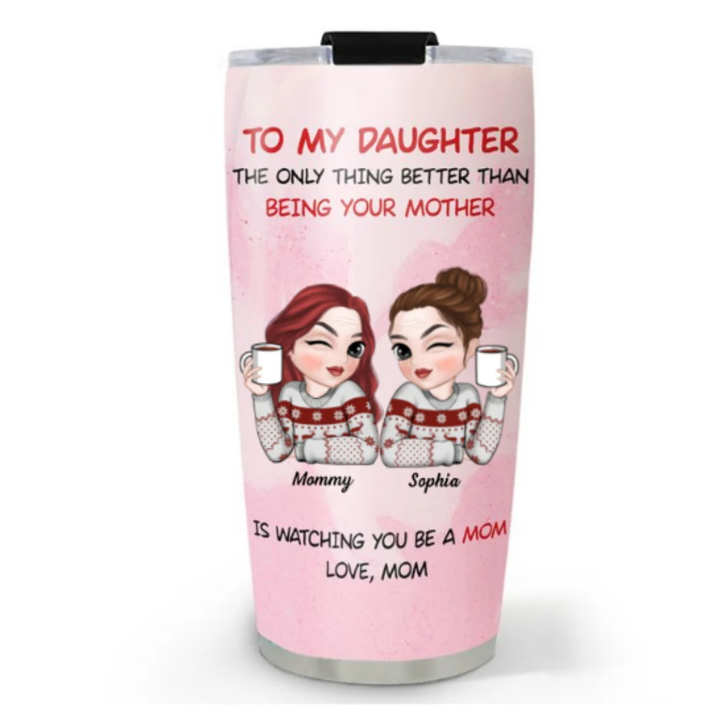 To My Daughter Merry Christmas - Personalized Custom Tumbler - Image 7