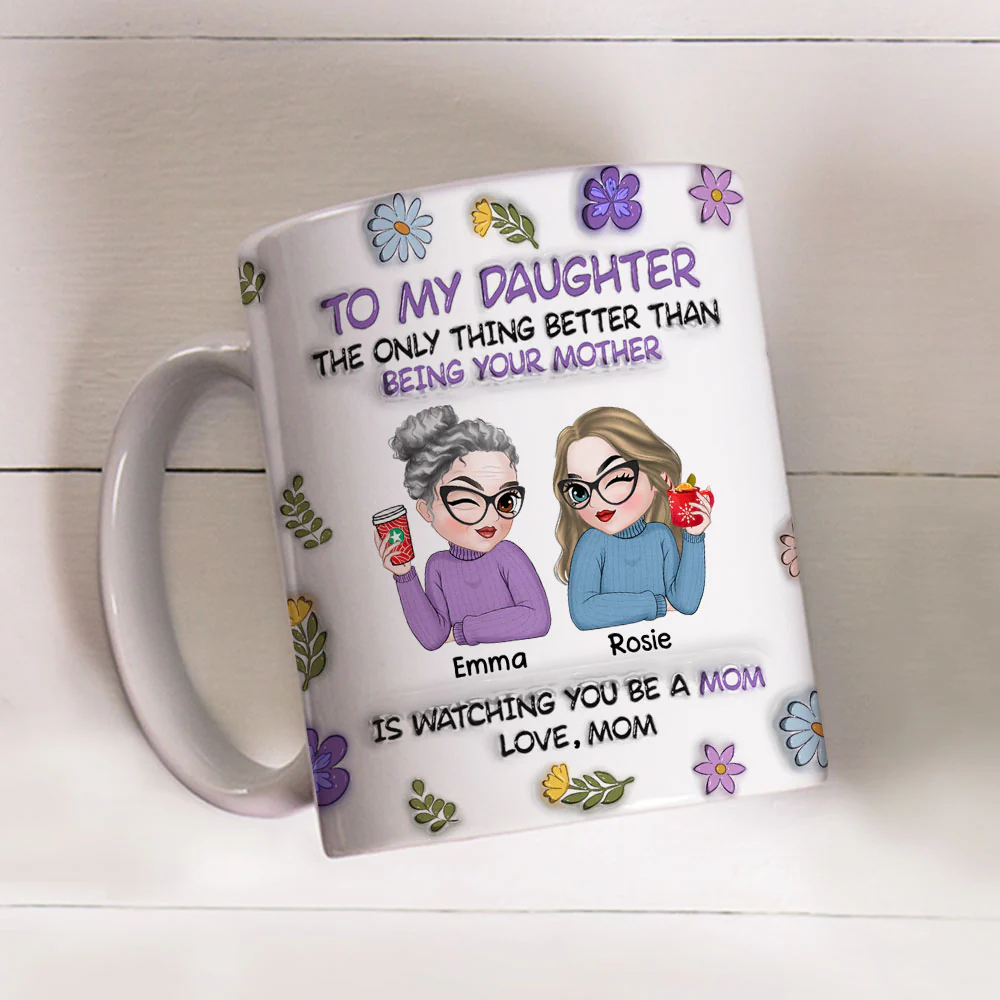 To My Daughter - Personalized Custom 3D Inflated Effect Mug - Image 4