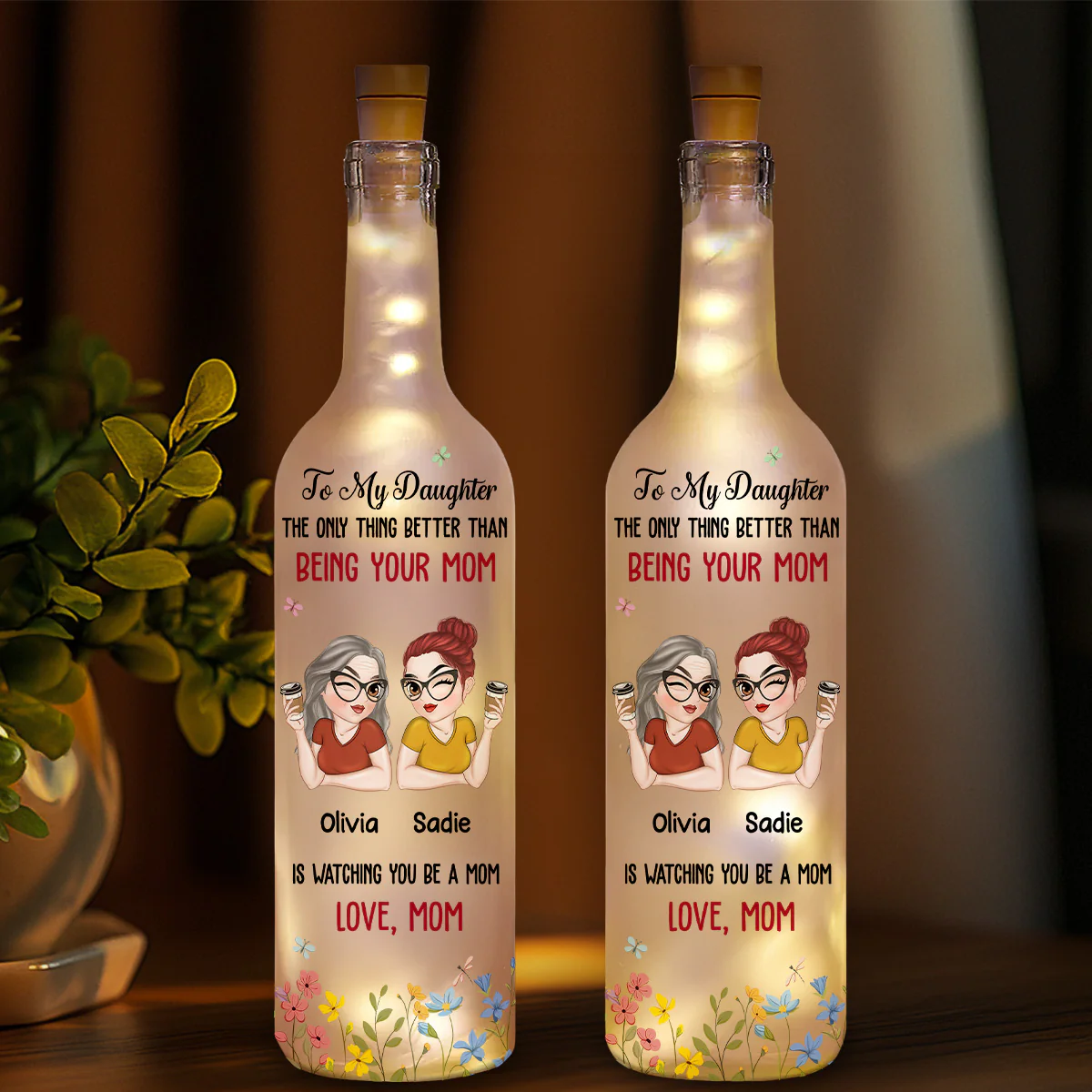 To My Daughter - Personalized Custom Bottle Lamp - Image 2
