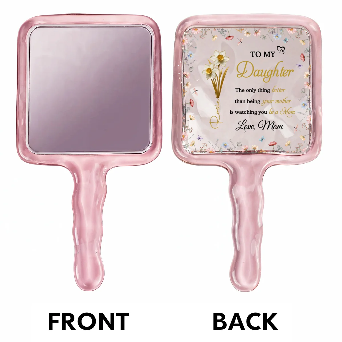 To My Daughter - Personalized Custom Handheld Mirror - Image 6