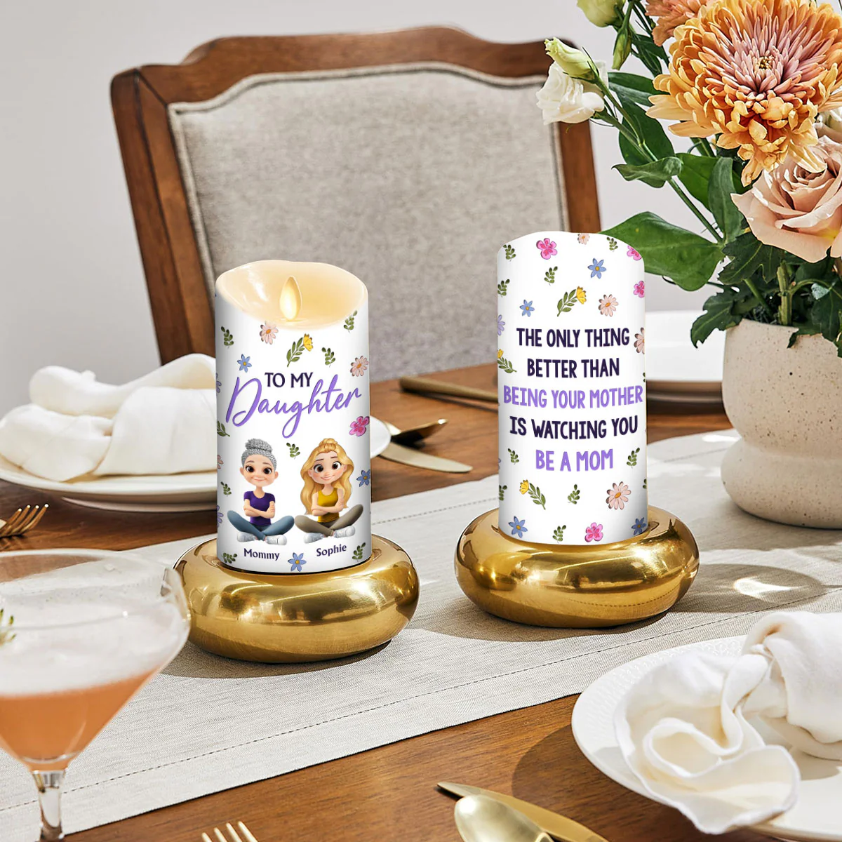 To My Daughter - Personalized Custom LED Candle - Image 4