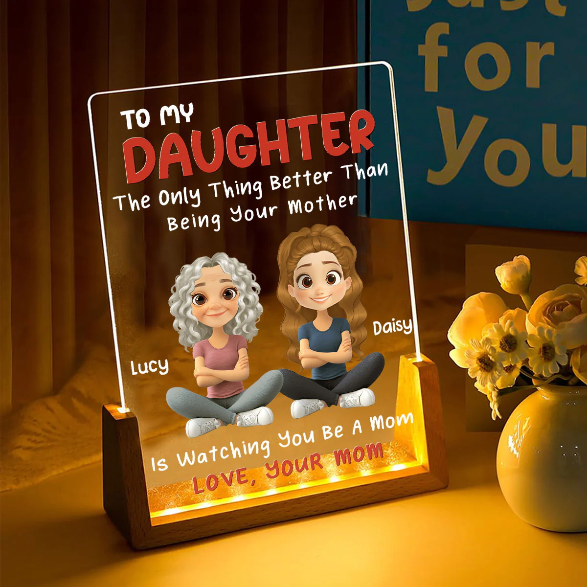 To My Daughter - Personalized Custom Plaque With Walnut Base - Image 5