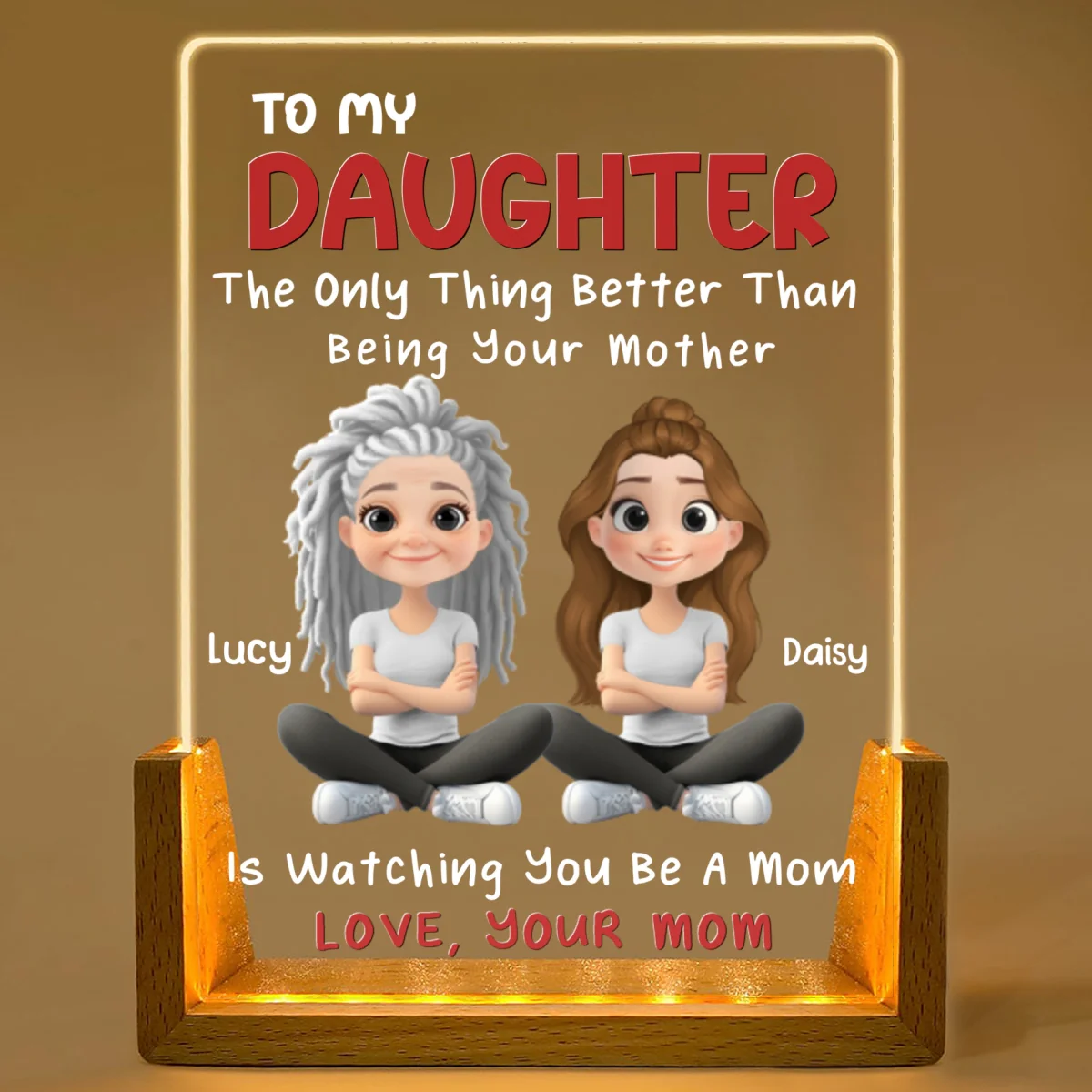 To My Daughter - Personalized Custom Plaque With Walnut Base - Image 7