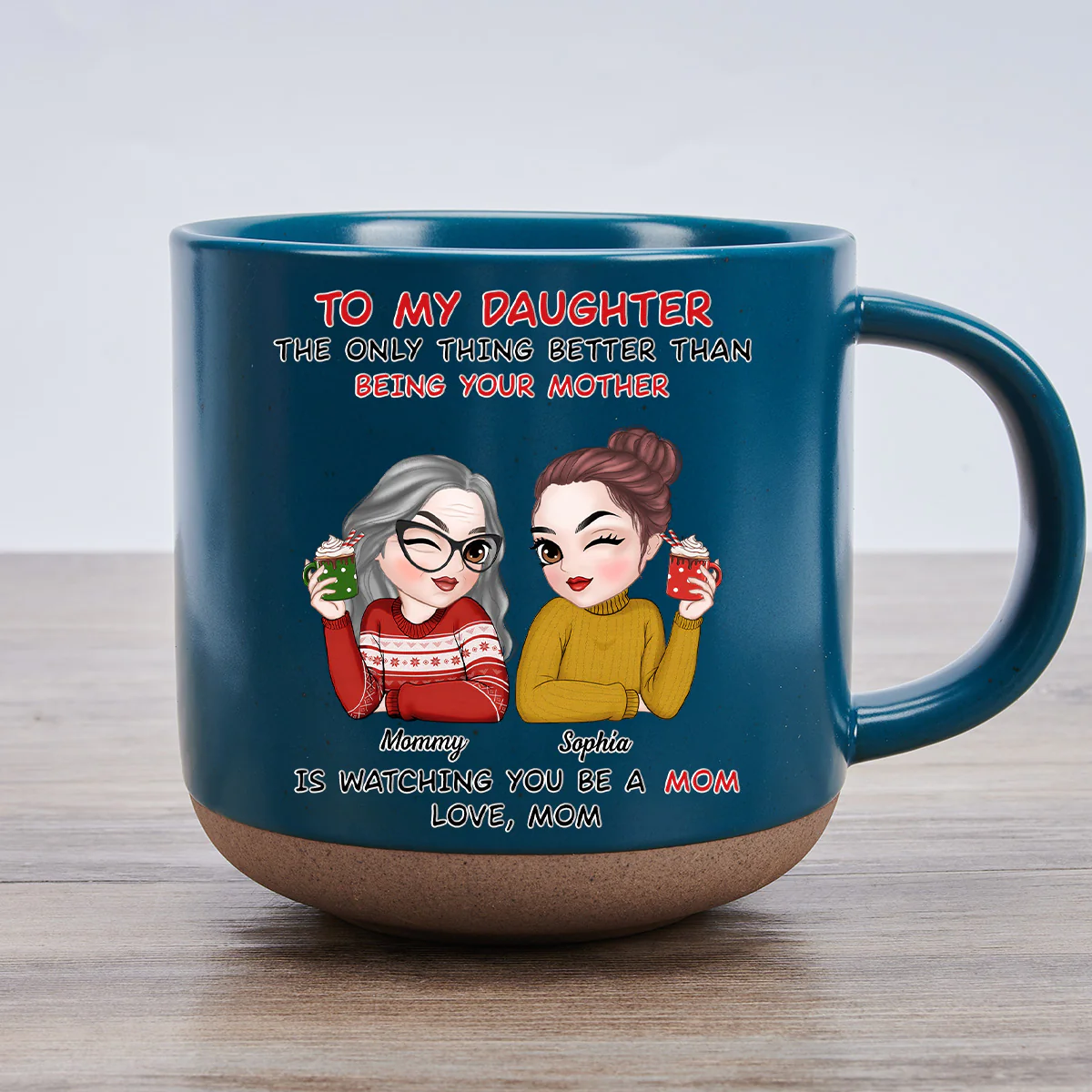 To My Daughter - Personalized Custom Pottery Mug - Image 3