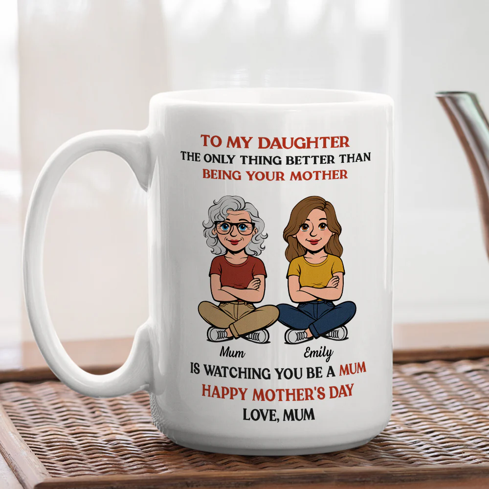 To My Daughter Retro Style - Personalized Custom Coffee Mug - Image 5
