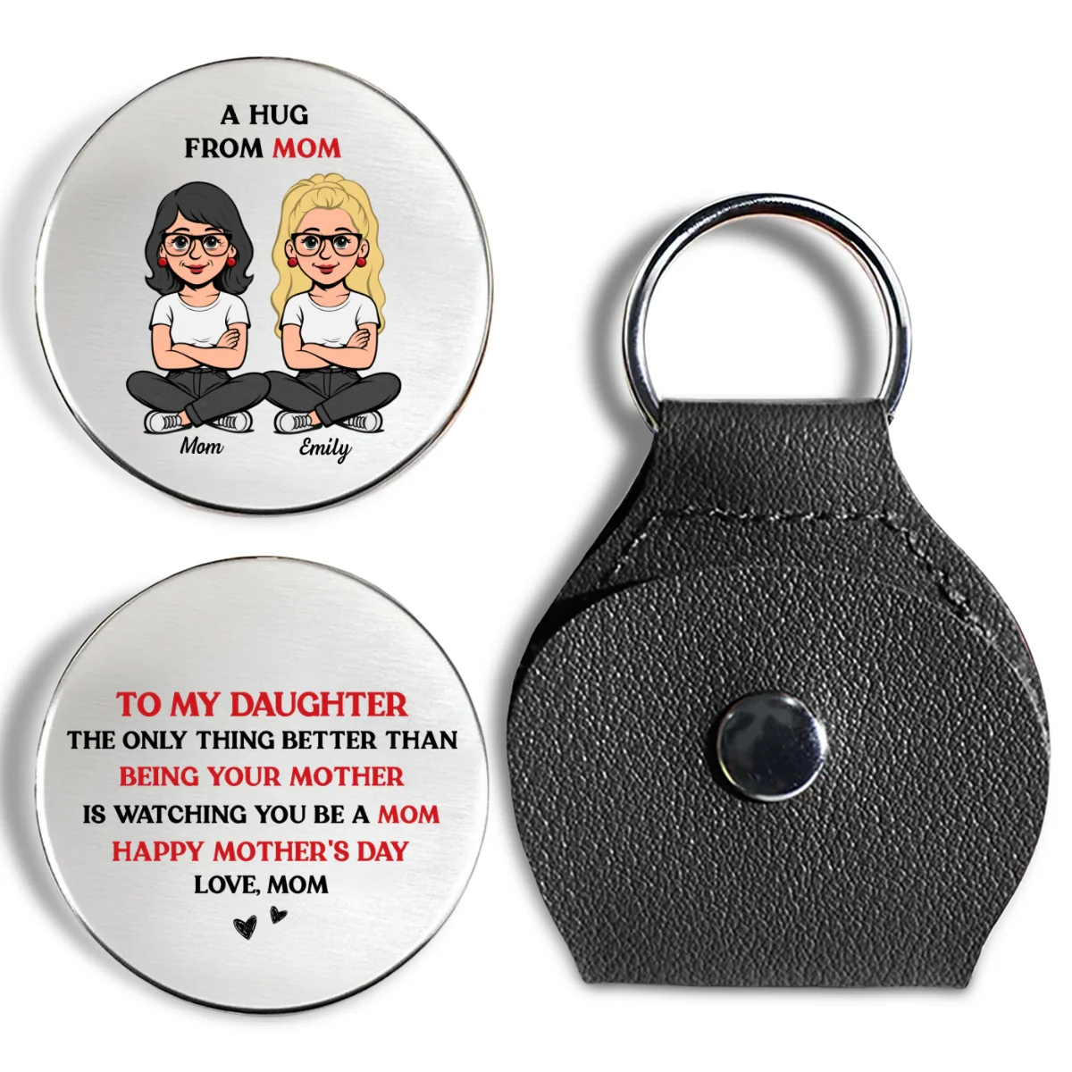 To My Daughter Retro Style - Personalized Custom Pocket Hug - Image 8