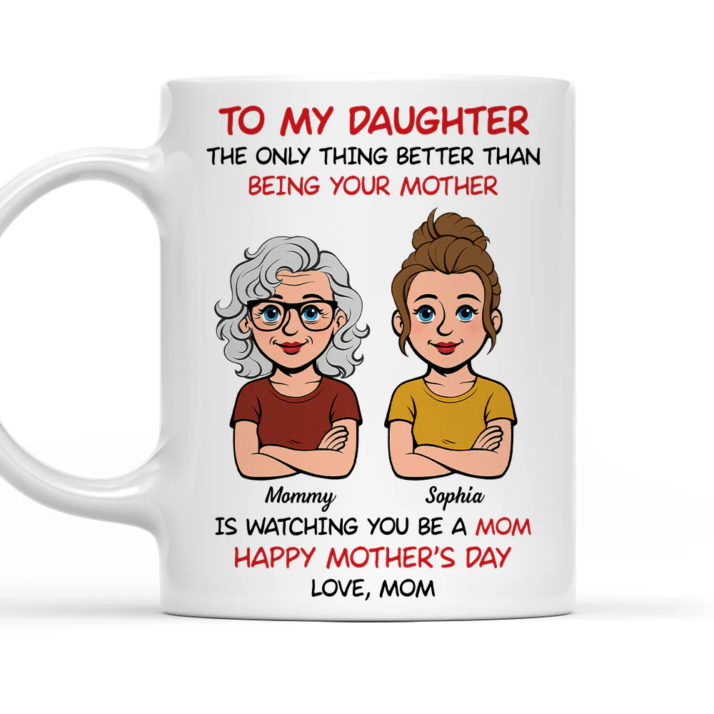 To My Daughter Retro Style Version 2 - Personalized Custom Coffee Mug