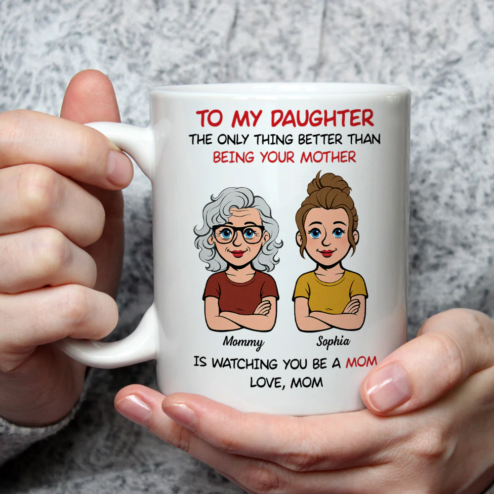 To My Daughter Retro Style Version 2 - Personalized Custom Coffee Mug - Image 2
