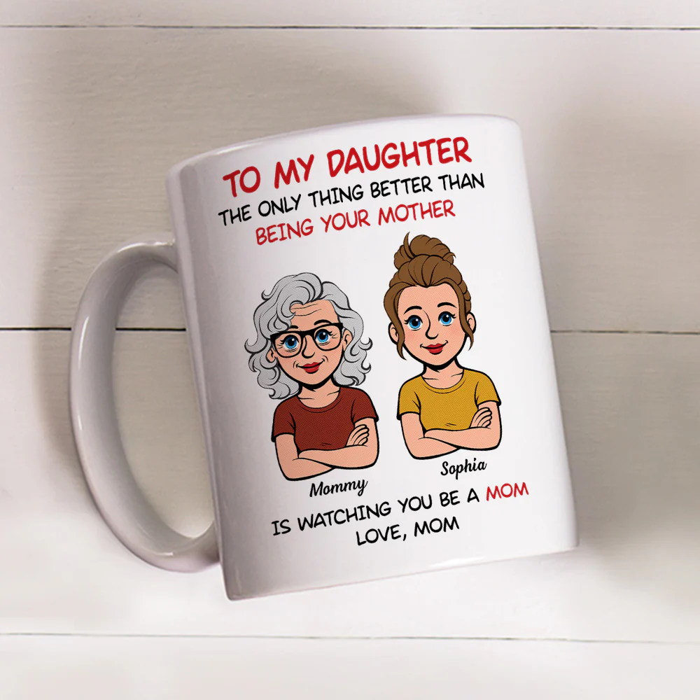 To My Daughter Retro Style Version 2 - Personalized Custom Coffee Mug - Image 3