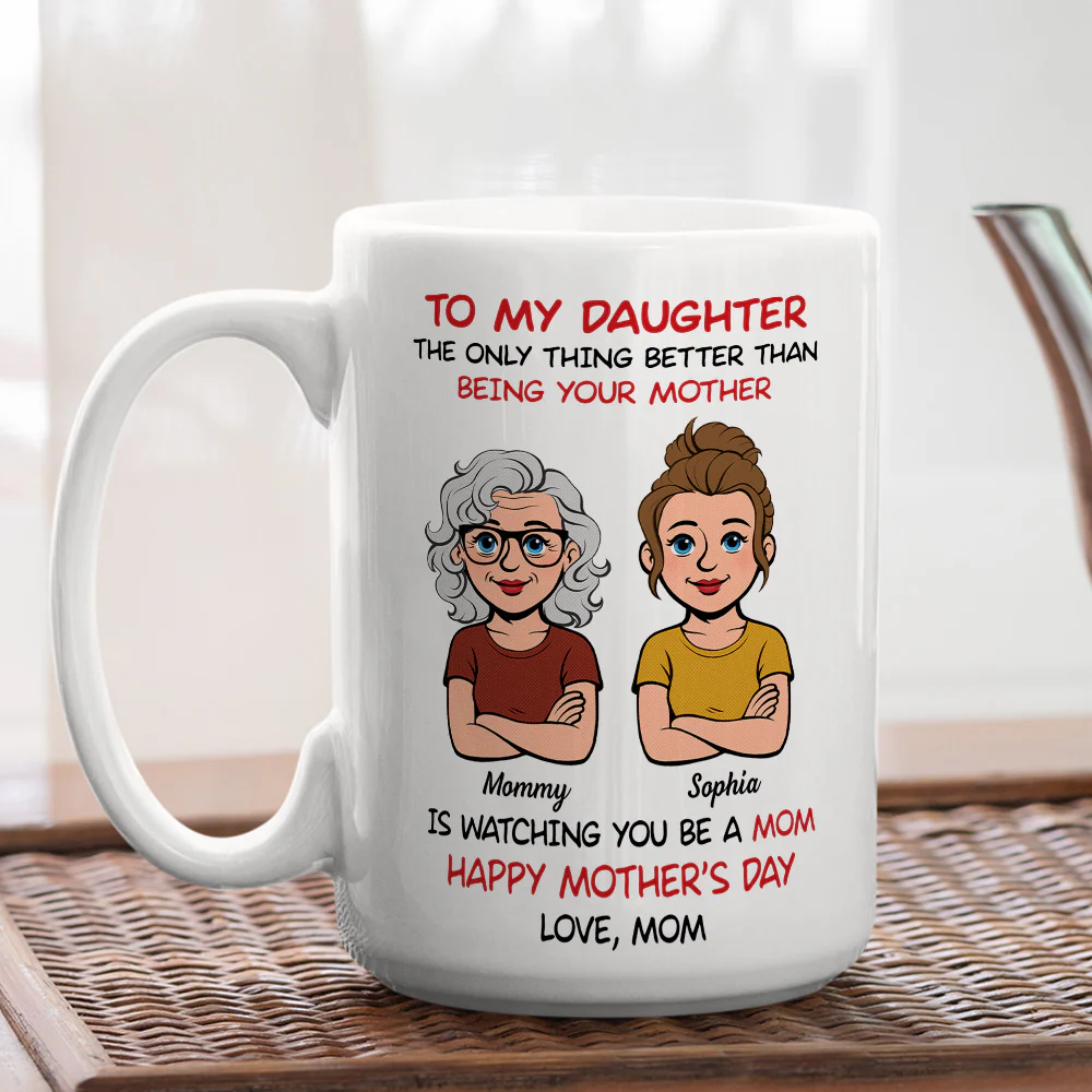 To My Daughter Retro Style Version 2 - Personalized Custom Coffee Mug - Image 4