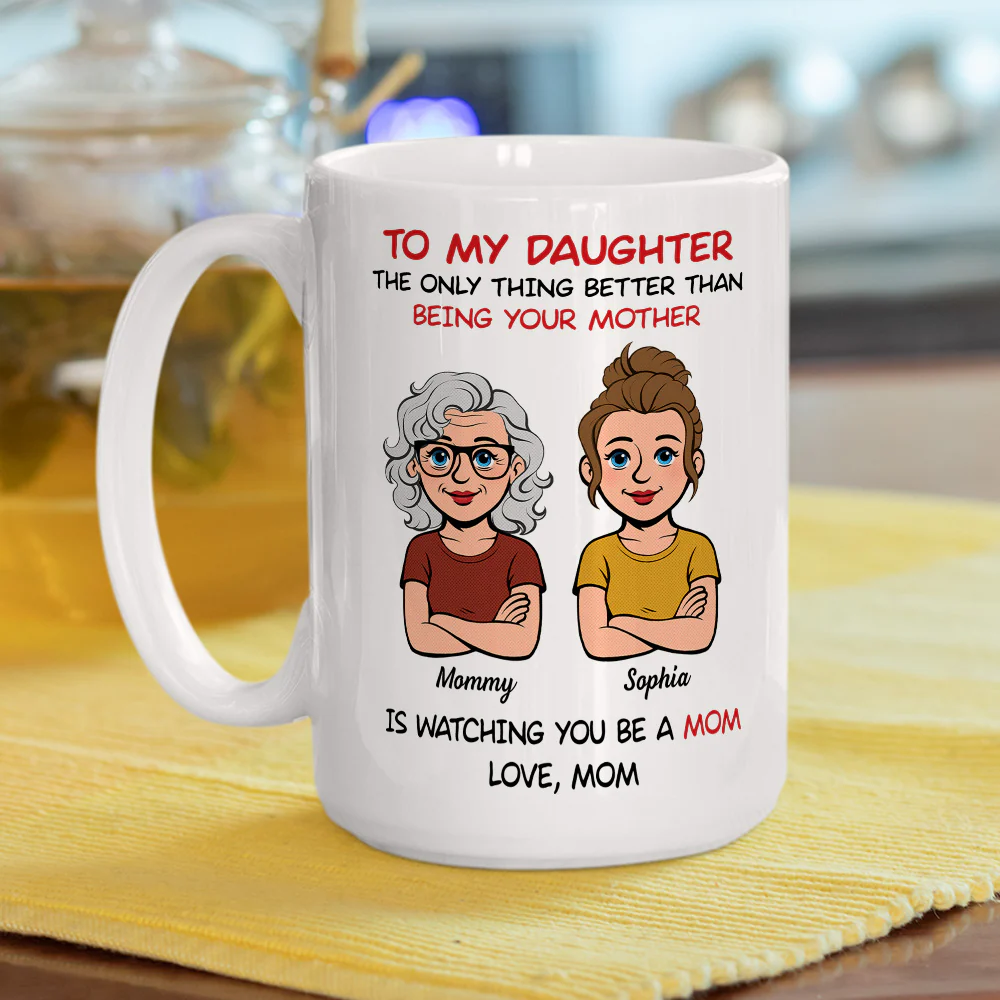 To My Daughter Retro Style Version 2 - Personalized Custom Coffee Mug - Image 5