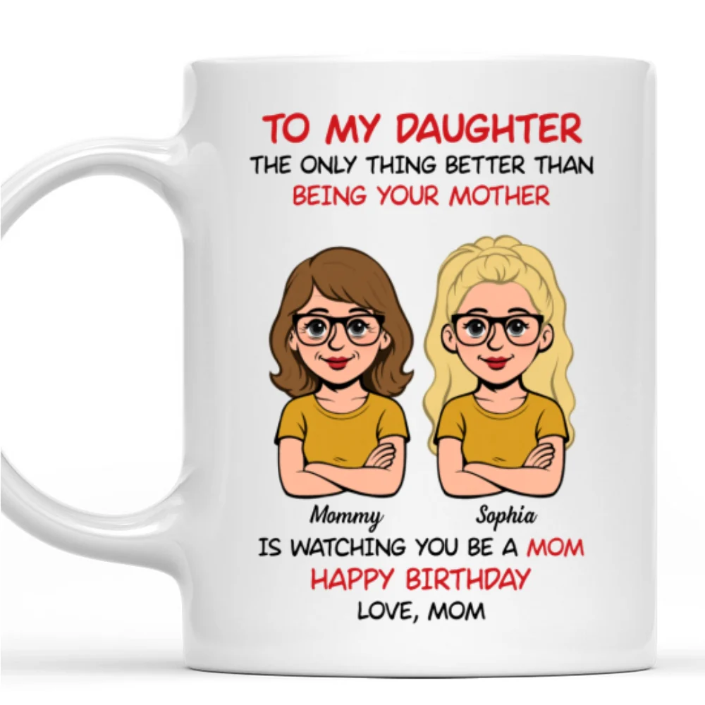 To My Daughter Retro Style Version 2 - Personalized Custom Coffee Mug - Image 7