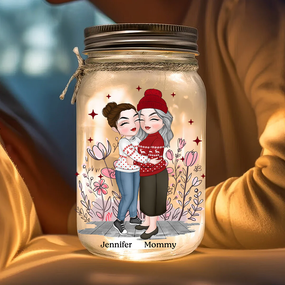 To My Daughter Version 2 - Personalized Custom Mason Jar Light - Image 2