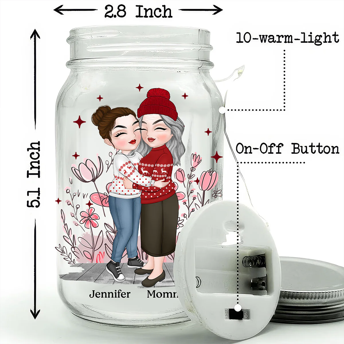 To My Daughter Version 2 - Personalized Custom Mason Jar Light - Image 6