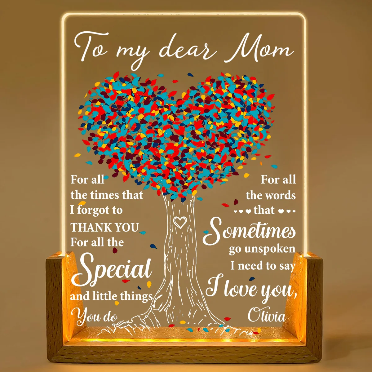 To My Dear Mom - Personalized Custom Plaque With Walnut Base - Image 7