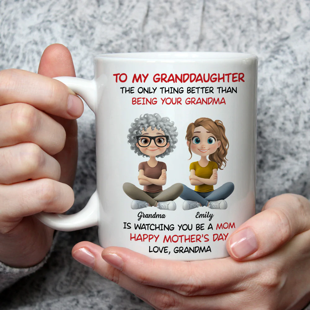 To My Granddaughter Cartoonize - Personalized Custom Coffee Mug - Image 3